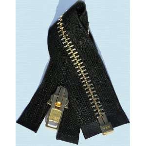 SALE 9 Extra Heavy Zipper YKK #10 Brass Separating ~ Chaps ~ Black 