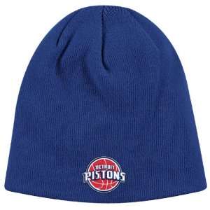  Detroit Pistons Blue Basic Logo Uncuffed Knit Hat Sports 