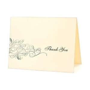 New   Flourish Metallic Thank You Cards/Envelopes 12/Pkg by American 