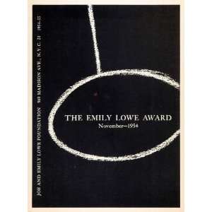 com 1954 Original Lithograph Joe Emily Lowe Foundation Award New York 
