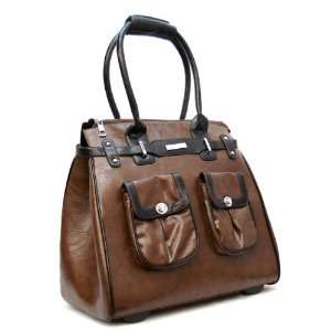   Leather Like Rolling 13 Computer Laptop Bag Brief Case Electronics