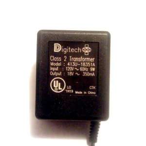 Digitech 3.5mm Male Class 2 Transformer A/C Adapter 350mA (Model 413U 