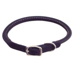   3/8 Rolled Leather Collar in Black