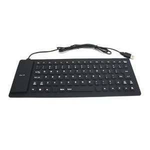  USB 2.0 Silicone Roll Up Foldable Computer Keyboard black 