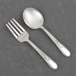  Adoration by 1847 Rogers, Silverplate Baby Spoon & Fork 