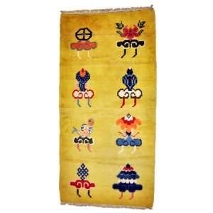   Eight Auspicious Signs Tibetan Rug, Yoga Rug,meditation Rug,#17