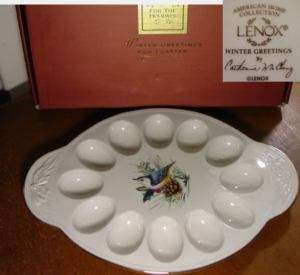 Lenox WINTER GREETINGS Deviled Egg Platter Plate   NEW  