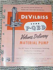 Vintage Devilbiss Material Pump Sale Brochure Spray Gun  