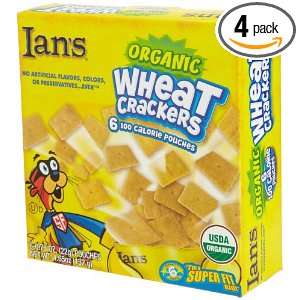 Ians Natural Foods Organic Wheat Crackers (100 Calorie Pouches), 6 
