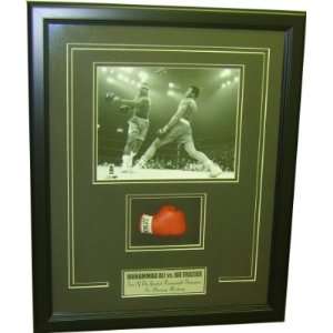  Muhammad Ali & Joe Frazier 8x10 Framed w/Mini Glove 