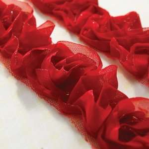  Websters Pages Bloomers Fabric Flower Trim 1.5 Wide 1Yd 