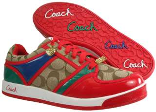 New Coach Oriana Women Shoes Size US 8 M Khaki / Red  