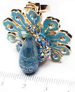Diamante Peacock Charm fits bracelet necklace  