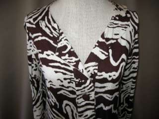 DIANE VON FURSTENBERG Vintage Brown/White Silk Dress 6  