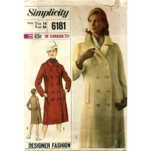   Fashion Double Breasted Coat Size 14   Bust 34 Arts, Crafts & Sewing