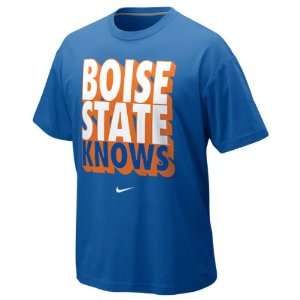  Boise State Broncos Royal Nike Nike Knows T Shirt Sports 