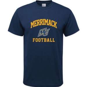  Merrimack Warriors Navy Youth Football Arch T Shirt 