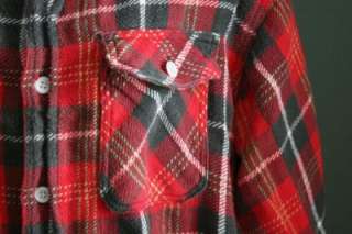   60s Big Mac Plaid Flannel Shirt Men L lumberjack GRUNGE punk red Black
