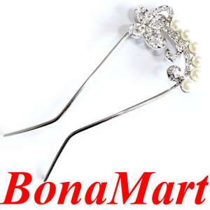 New beautiful SWAROVSKI crystal butterfly hair pin up comb stick 