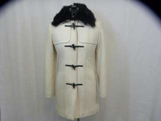 BANANA REPUBLIC ivory wool coat.Long sleeves with removable fake black 