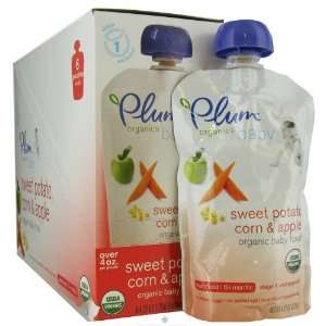 Plum Organics Second Blends Baby Food   Sweet Potato, Corn & Apple 4 