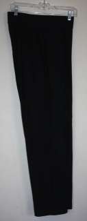 Eileen Fisher Wide Waistband Black Straight Leg Viscose/Nylon/Spandex 