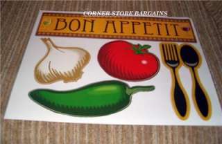 BISTRO FAT CHEF Wall DECOR Stickers Pasta Chili Pepper  