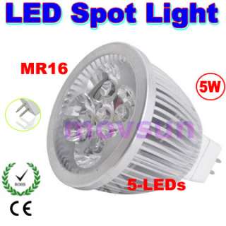 5W MR16 (12V) / GU10 E27 (85~265V) LED White / Warm spot Light 
