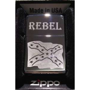 Zippo Custom Lighter   Rebel Confederate Flag Dixie RED Neck Logo High 