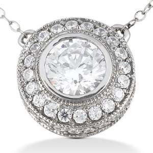  Diamond 14K White Gold Fancy Pendant Necklace David Murad Jewelry