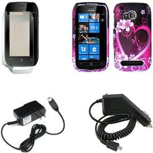  iFase Brand Nokia Lumia 710 Combo Purple Love Protective 
