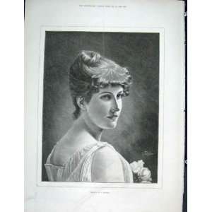  Irene Lady Seifert Fine Art 1889 Antique Print Portrait 