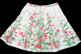 JONES NEW YORK Womens Size 18W White/Green/Pink Floral Skirt NWT $85 