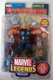 2002 Marvel Legends Thor Series III 8 inch tall and crack on bubble 