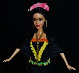   Kahlo ~ Popular Portrait ~ Mexican Artist ~ Hispanic OOAK Barbie doll