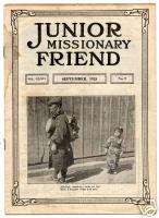1925 Magazine Junior Missionary Friend China Articles  