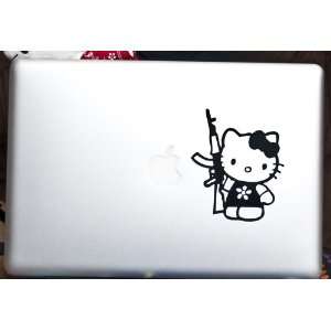  Hello Kitty with Machine Gun   Apple Macbook Laptop Decal 