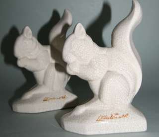 CERAMIC DESIGNER BOOKEND SQUIRRELS BY LOUIS FONTINELLE  