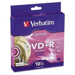  Verbatim Products   Verbatim   Light Scribe DVD+R Discs, 4 