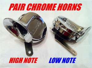 Pair chrome Horns Classic Mini .Low note & High Note  