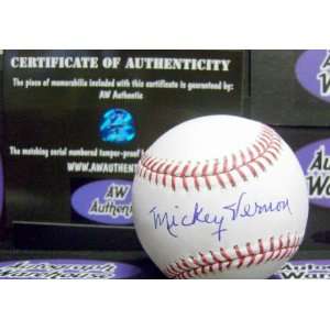  Mickey Vernon Autographed Ball   official Major League 