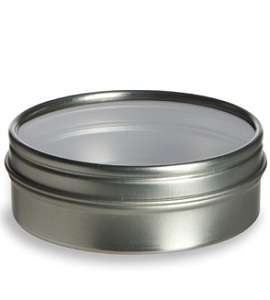 5oz Round FLAT Tin Containers Clear Top Lids 12 NEW Candles, Spices 