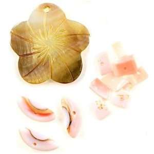  Mother of Pearl Flower with Assorted Shell Beads   Bead 