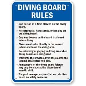  Diving Board Rules High Intensity Grade Sign, 24 x 18 