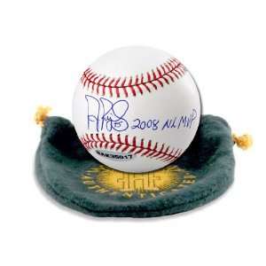  Albert Pujols Autographed Baseball Inscribed 2008 NL MVP 