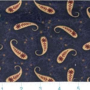  45 Wide Meadow Waltz Paisley Navy Fabric By The Yard 