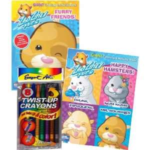  Zhu Zhu Pets Coloring Book Set with Twist up Crayons Toys 