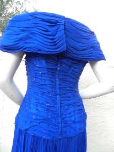 Fabulous 100% silk vintage MIGNON evening gown, pleated skirt, pleated 