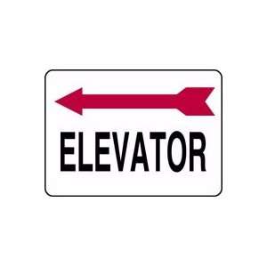  ELEVATOR (ARROW LEFT) 10 x 14 Dura Plastic Sign