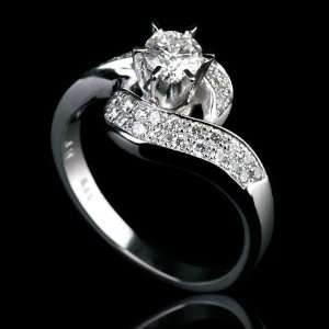  Holyland 1.4 CT REAL DIAMOND ENGAGEMENT RING ACCENTED 14K 
